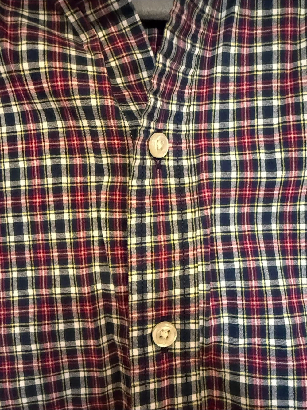 Ralph Lauren Red Navy White Plaid Button-Down Shirt Youth Large/Women XS Unisex